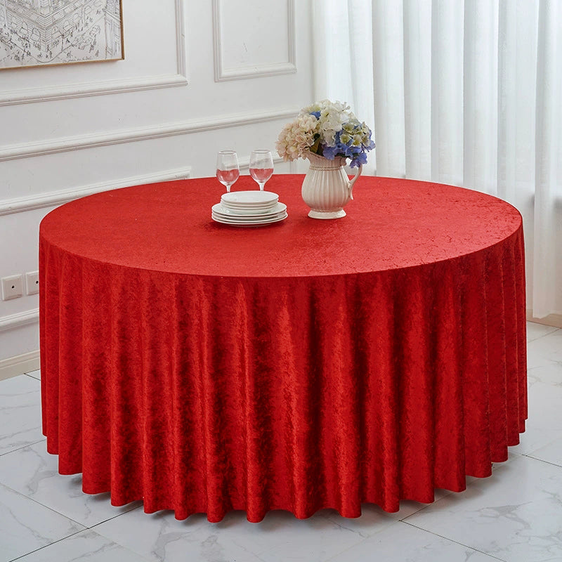 Round Tablecloth Premium Velvet Table Cloth for Wedding, Party, Banquet, and Events