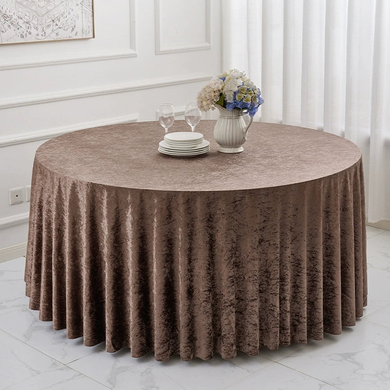 Round Tablecloth Premium Velvet Table Cloth for Wedding, Party, Banquet, and Events