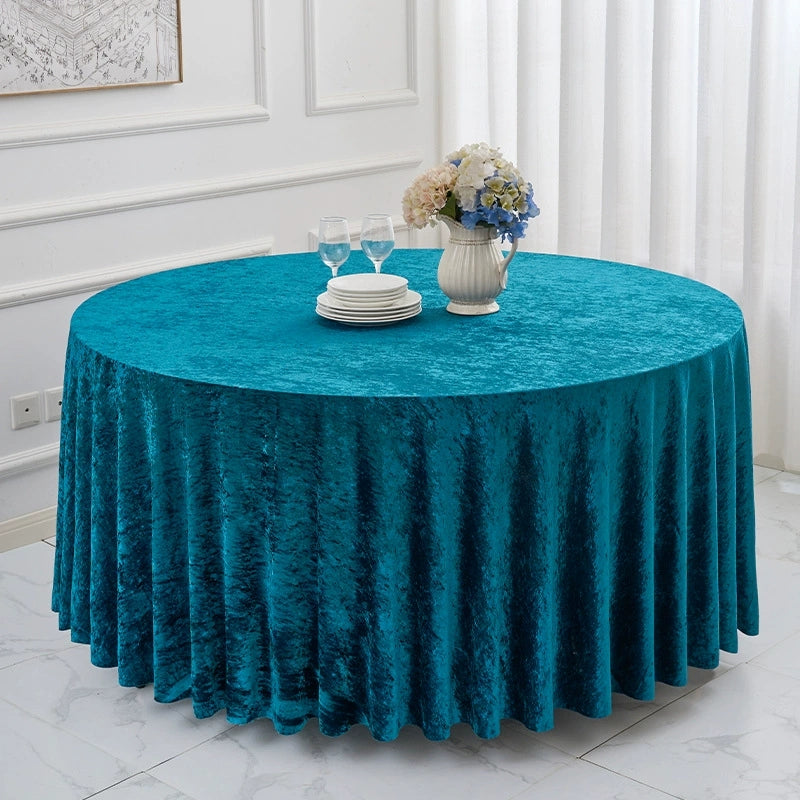 Round Tablecloth Premium Velvet Table Cloth for Wedding, Party, Banquet, and Events