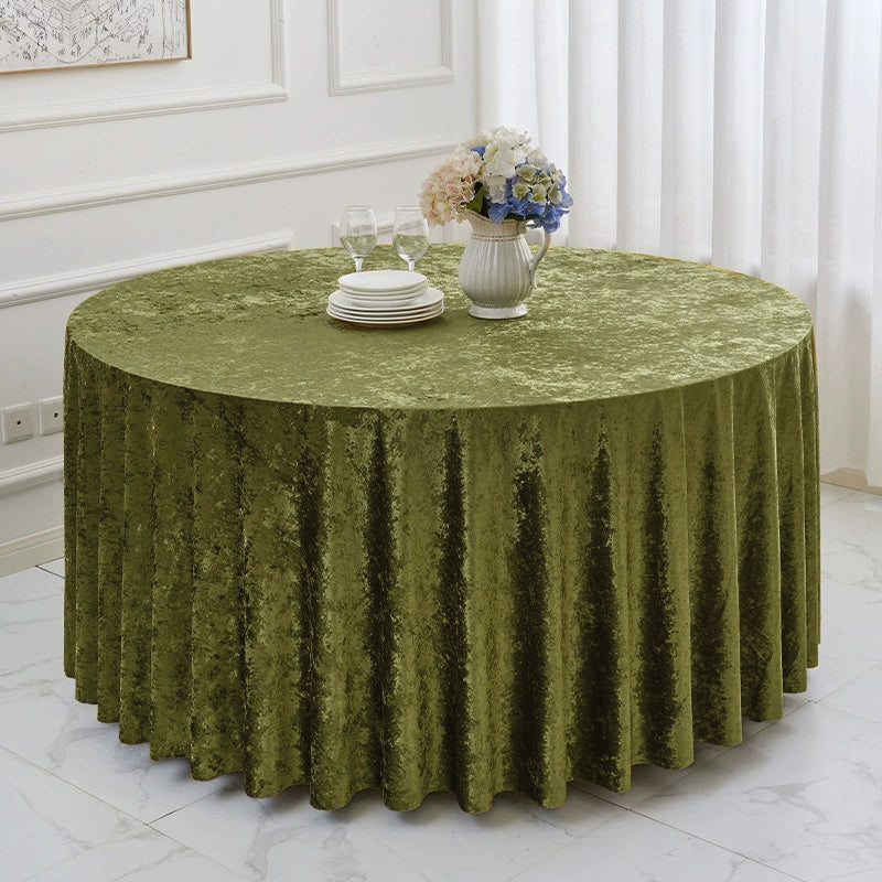 Round Tablecloth Premium Velvet Table Cloth for Wedding, Party, Banquet, and Events