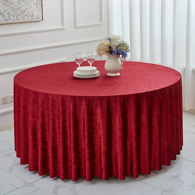 Round Tablecloth Premium Velvet Table Cloth for Wedding, Party, Banquet, and Events