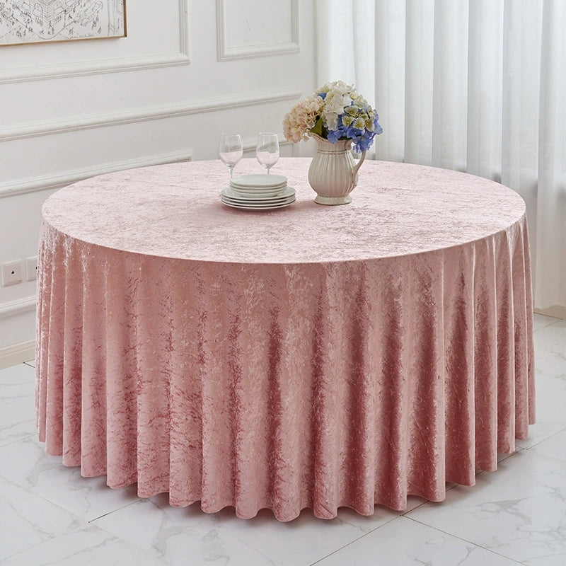 Round Tablecloth Premium Velvet Table Cloth for Wedding, Party, Banquet, and Events