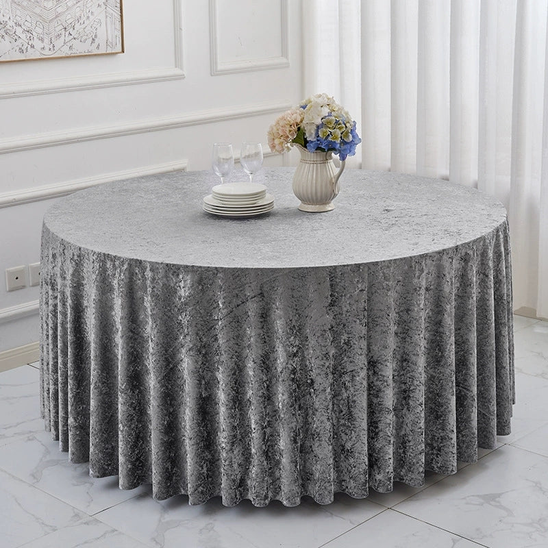 Round Tablecloth Premium Velvet Table Cloth for Wedding, Party, Banquet, and Events