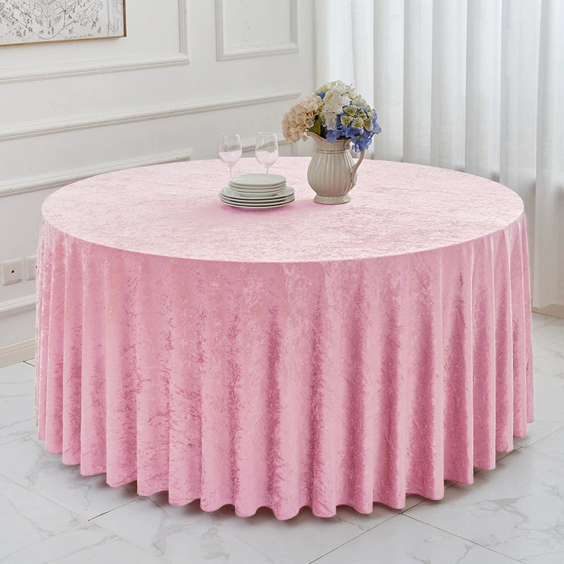Round Tablecloth Premium Velvet Table Cloth for Wedding, Party, Banquet, and Events