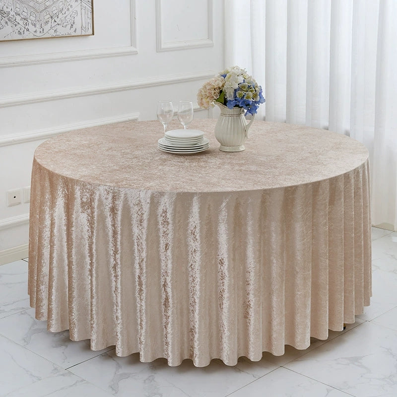 Round Tablecloth Premium Velvet Table Cloth for Wedding, Party, Banquet, and Events