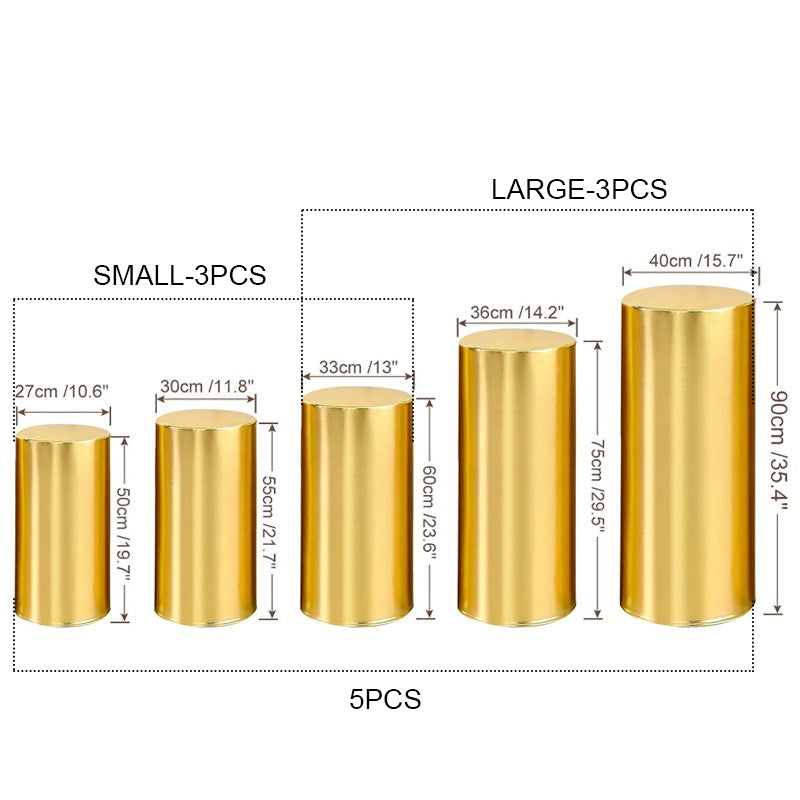 Party cylindrical display stand cover, metal cylindrical base display stand cover, round elastic base cover, suitable for birthdays and weddings.