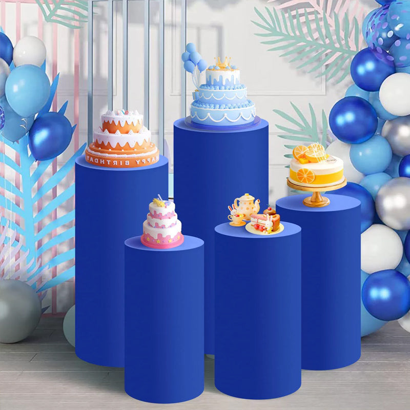 Party cylindrical display stand cover, metal cylindrical base display stand cover, round elastic base cover, suitable for birthdays and weddings.
