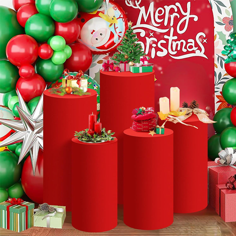 Party cylindrical display stand cover, metal cylindrical base display stand cover, round elastic base cover, suitable for birthdays and weddings.