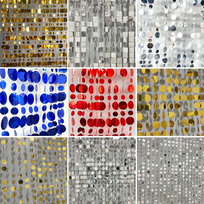 20Pcs 3ft Sparkle PVC Sequin Bead Doorway Curtain Door Window Decor Room Divider Blind for Home Festivals Wedding Party Decorations
