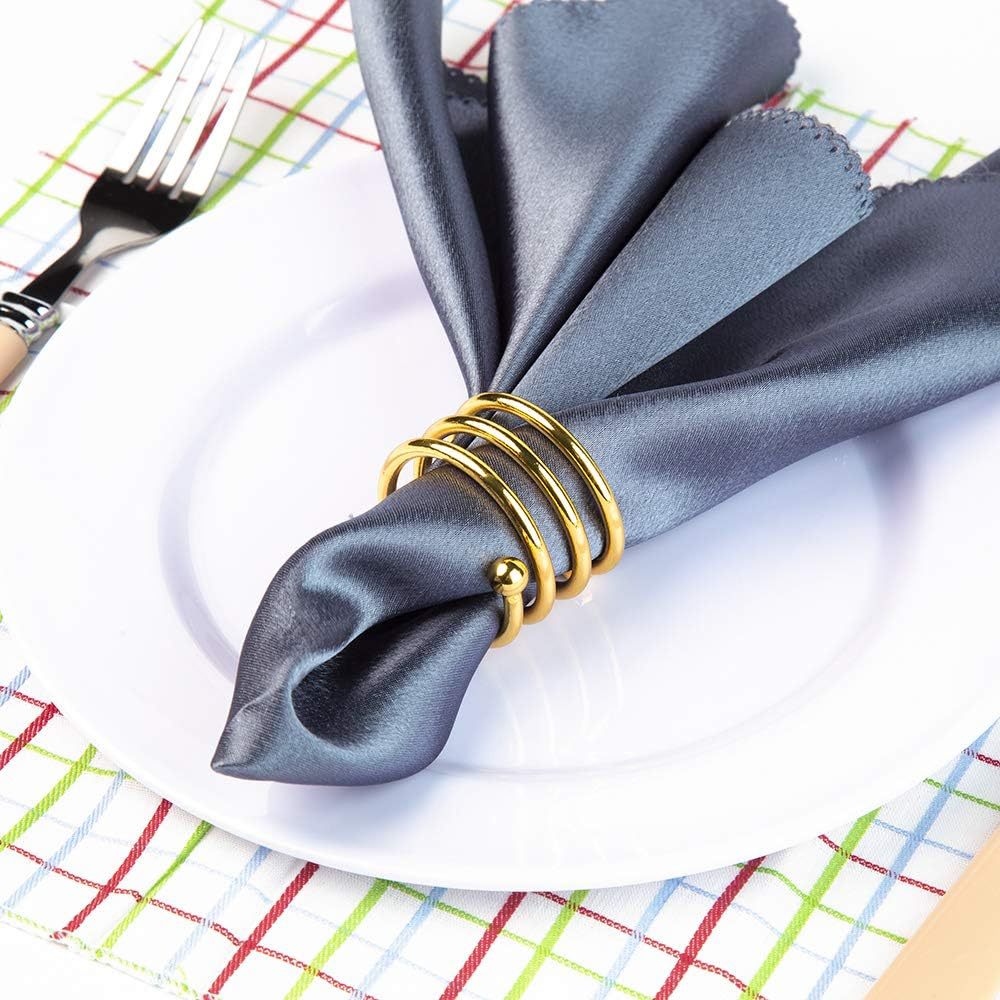 4 Pc Plated Spiral Aluminum Napkin Rings Rose Gold