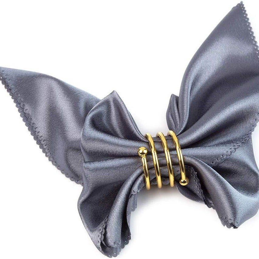 4 Pc Plated Spiral Aluminum Napkin Rings Rose Gold