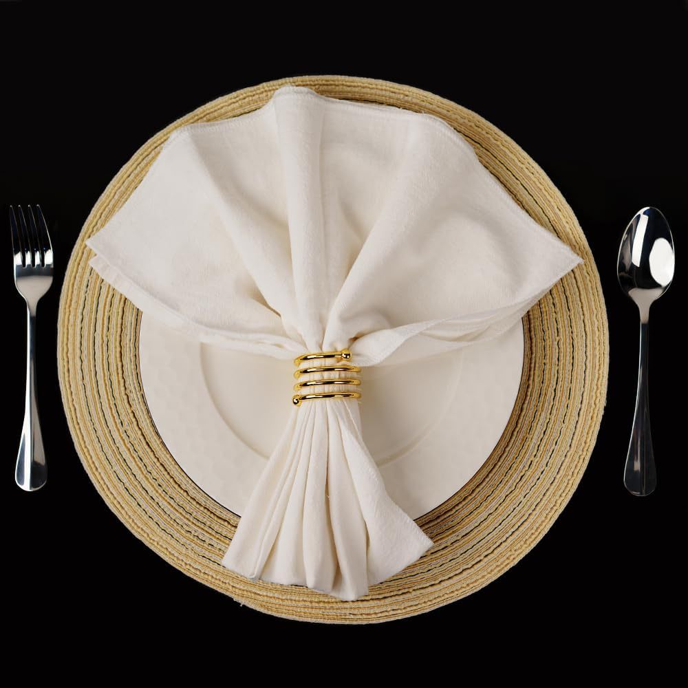 4 Pc Plated Spiral Aluminum Napkin Rings Rose Gold