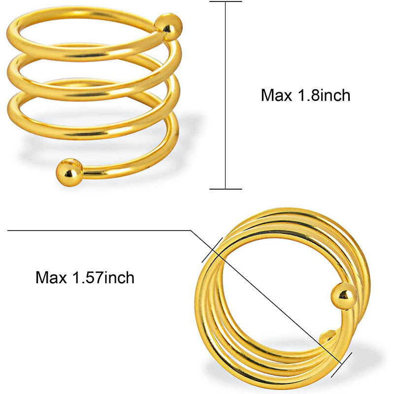 4 Pc Plated Spiral Aluminum Napkin Rings Rose Gold