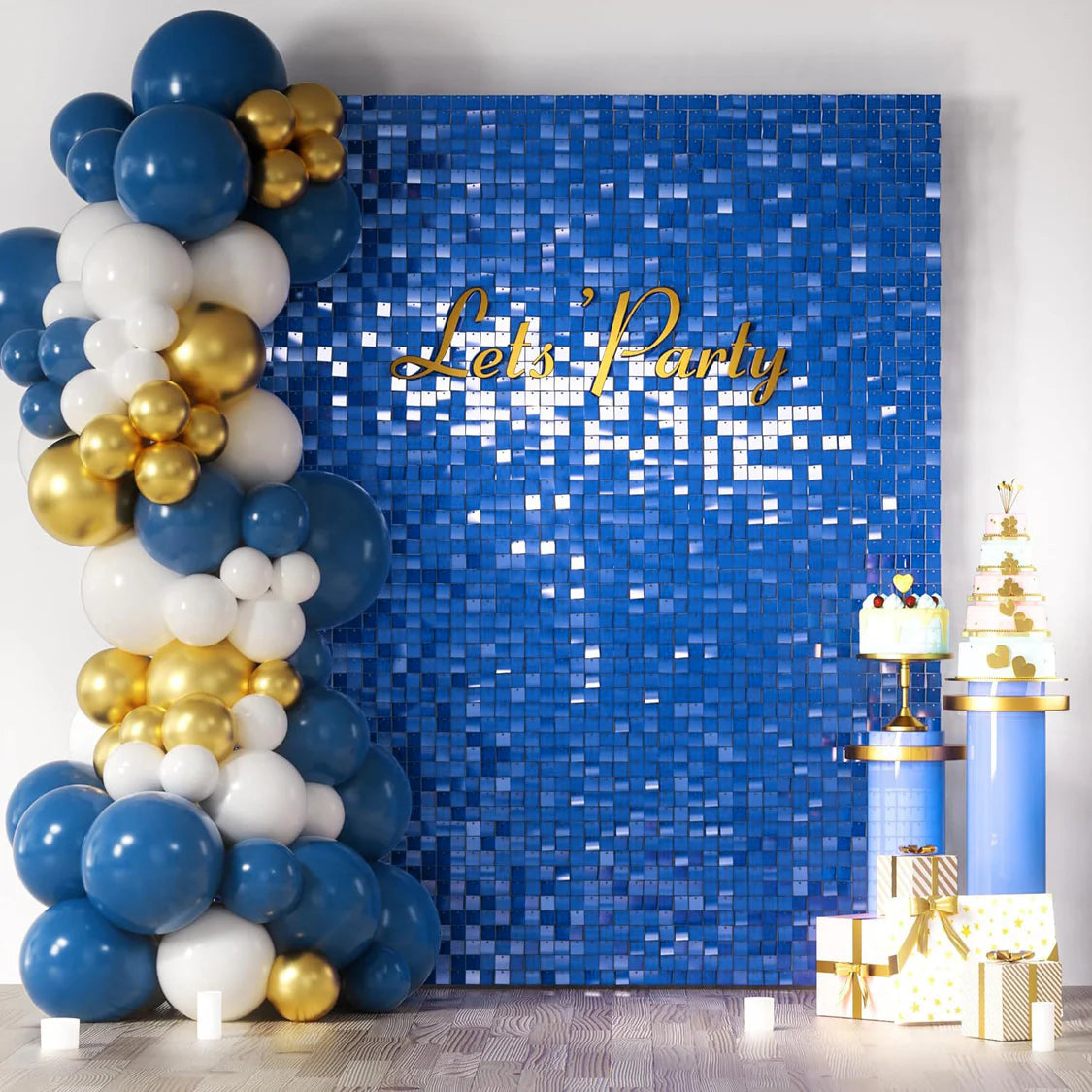 Spangle Shimmer Sequin Wall Panel Backdrops (24 panels) Royal Blue