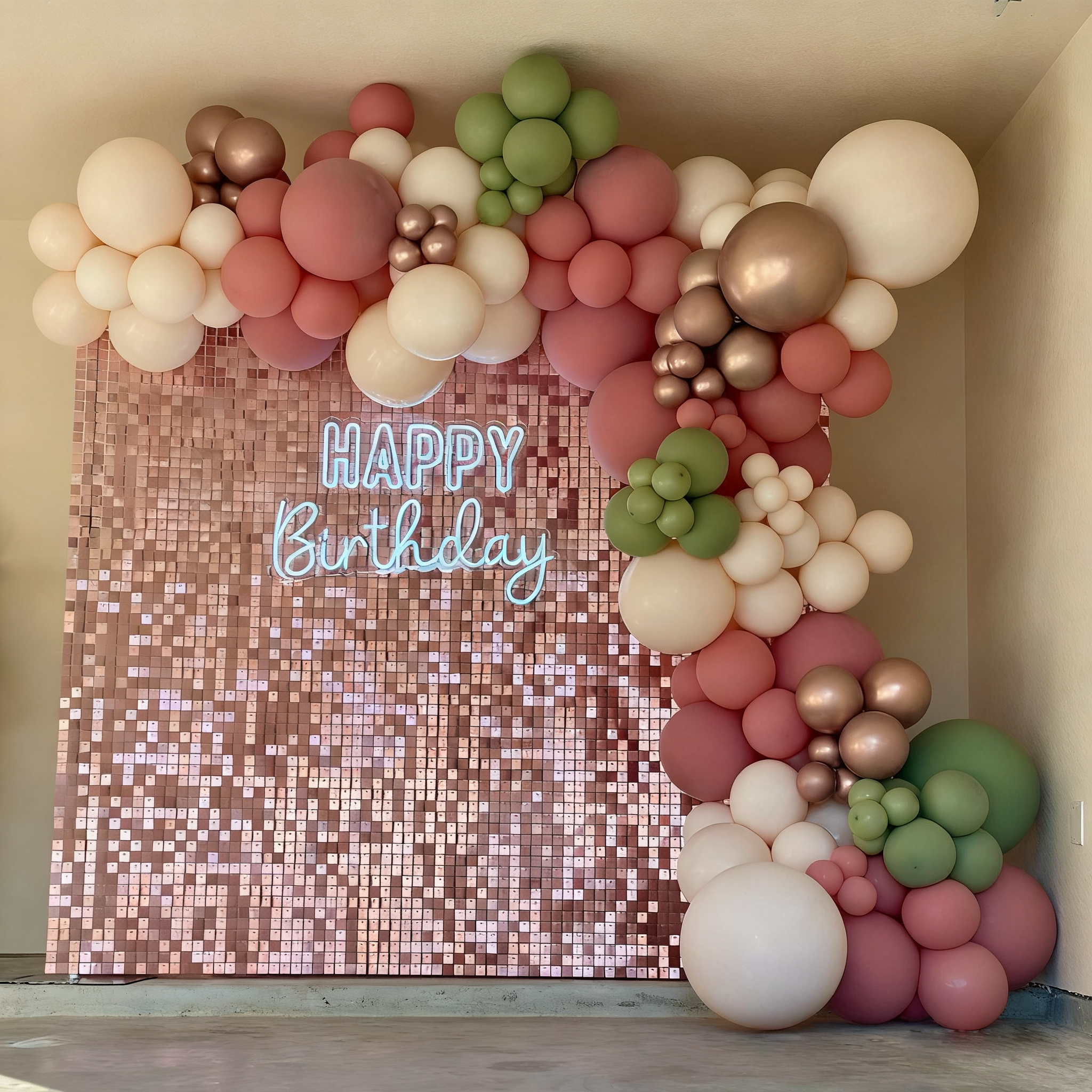 Spangle Shimmer Sequin Wall Panel Backdrops (24 panels) Rose Gold