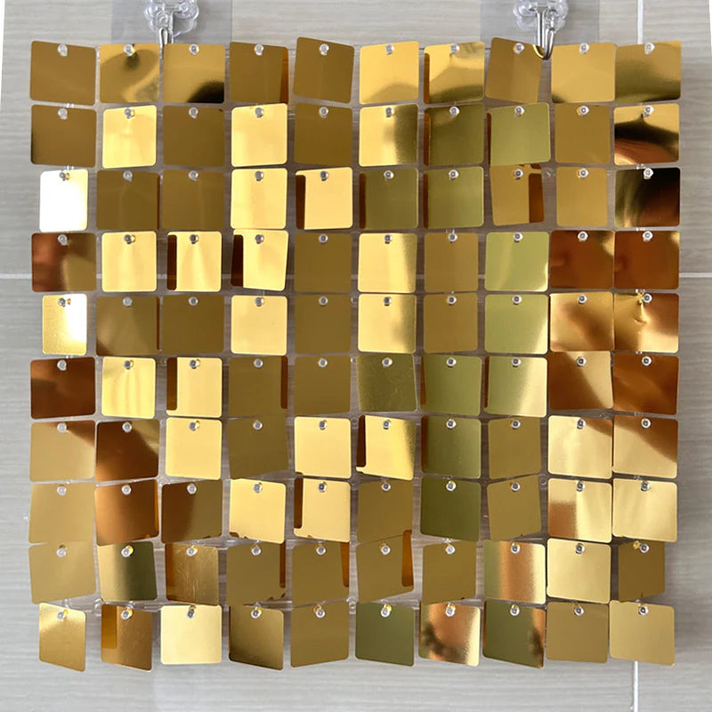 Spangle Shimmer Sequin Wall Panel Backdrops (24 panels) Light Gold