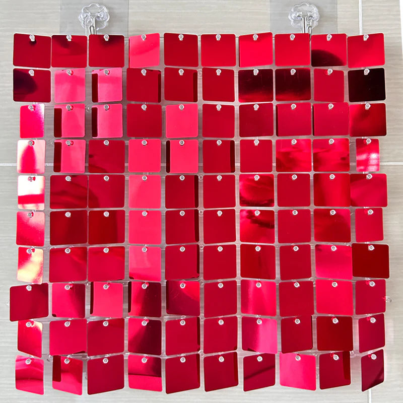 Spangle Shimmer Sequin Wall Panel Backdrops (24 panels) Red