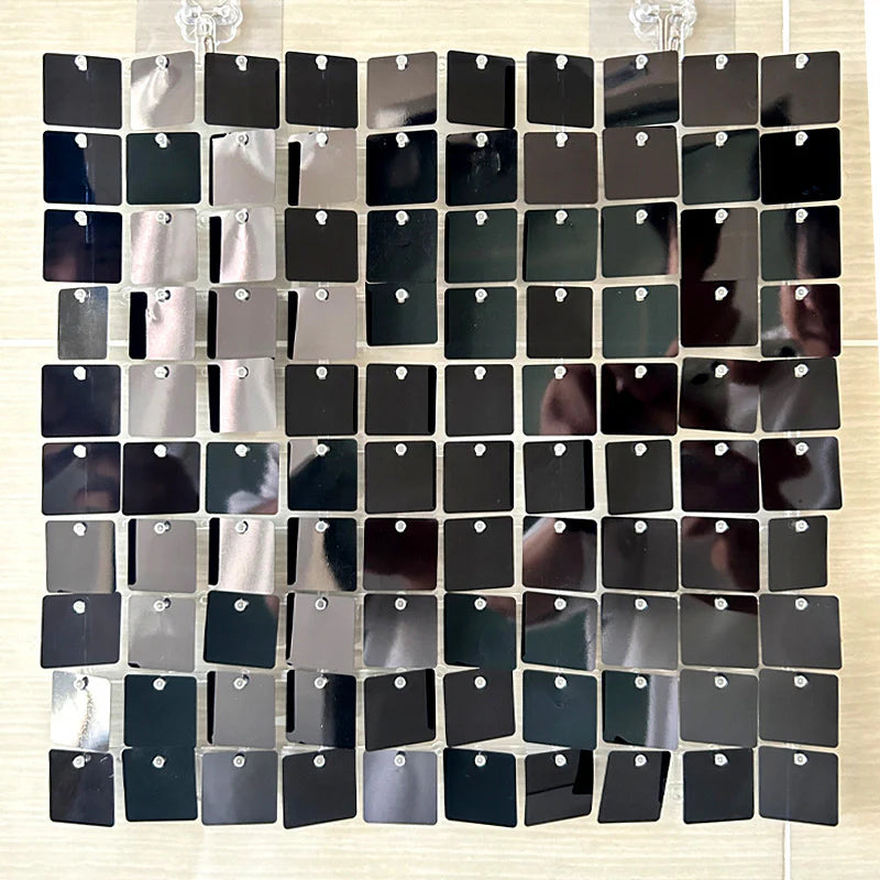 Spangle Shimmer Sequin Wall Panel Backdrops (24 panels) Black