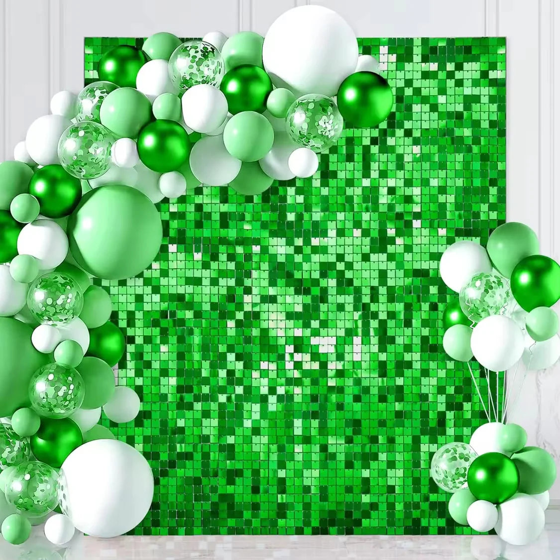 Spangle Shimmer Sequin Wall Panel Backdrops (24 panels) Green