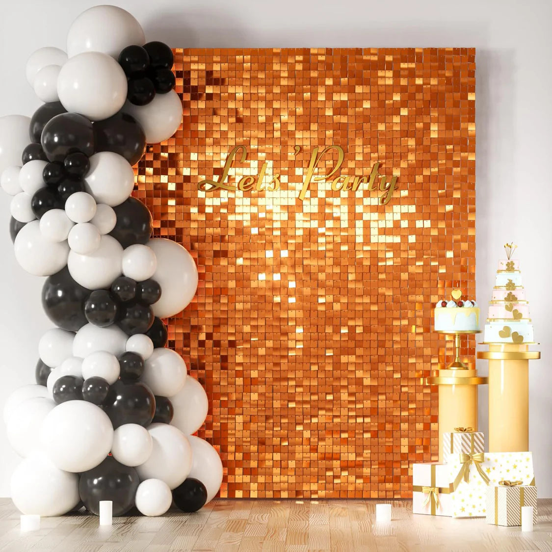 Spangle Shimmer Sequin Wall Panel Backdrops (24 panels) Orange