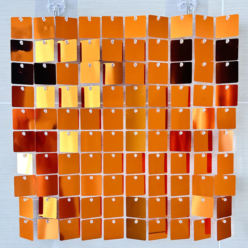 Spangle Shimmer Sequin Wall Panel Backdrops (24 panels) Orange