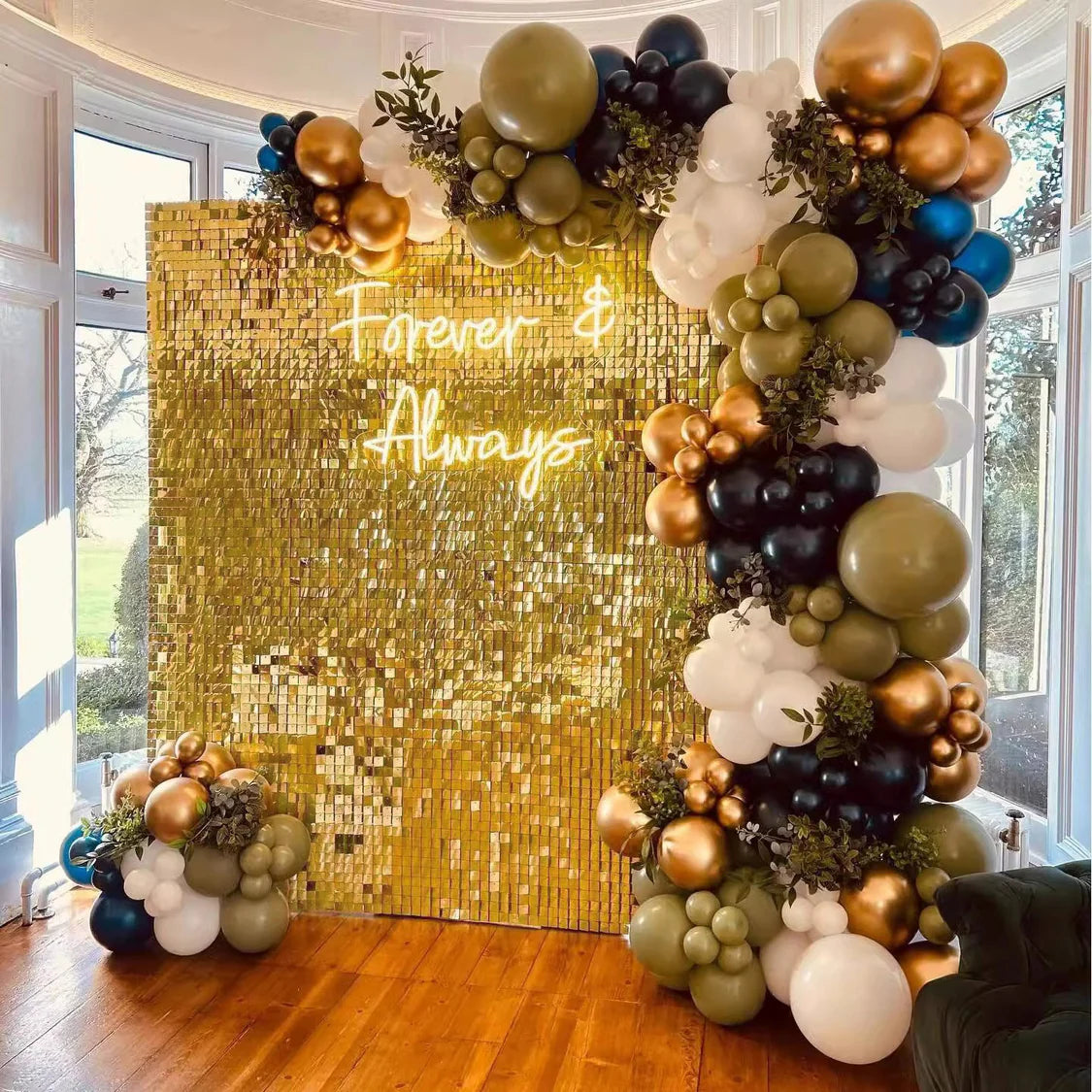 Spangle Shimmer Sequin Wall Panel Backdrops (24 panels) Gold