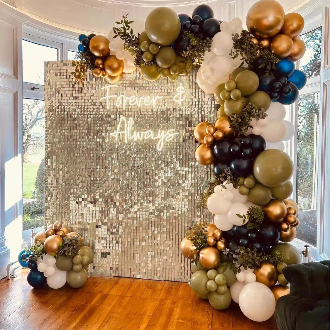Spangle Shimmer Sequin Wall Panel Backdrops (24 panels) Champagne Gold