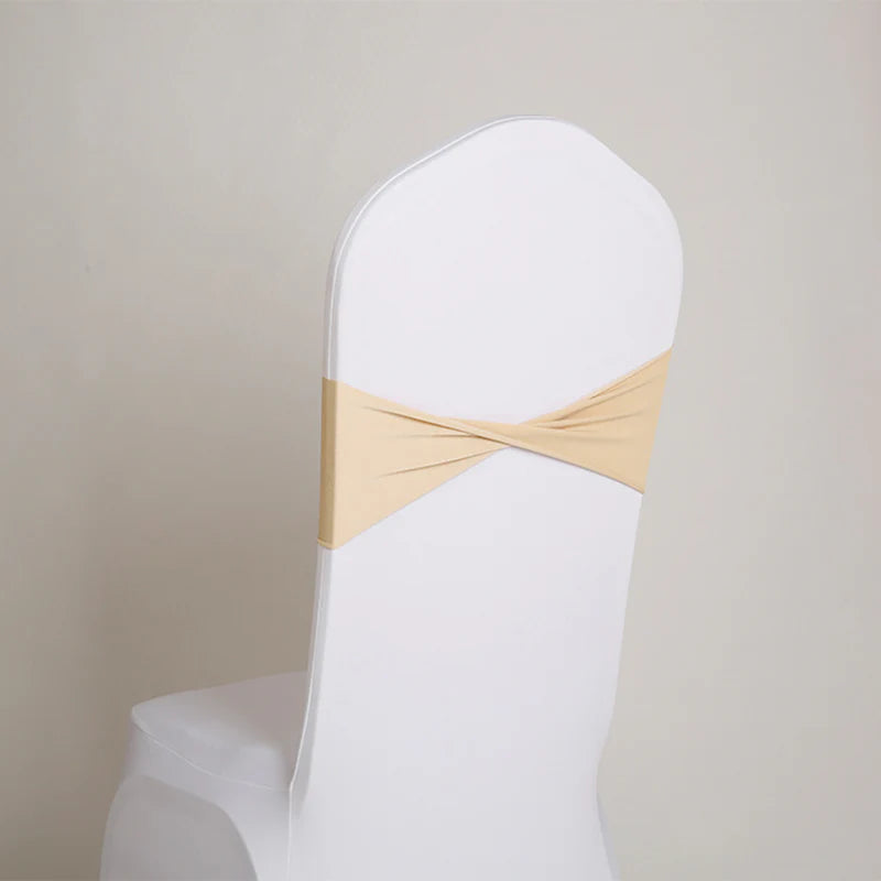 5 Pc Spandex Chair Band Champagne