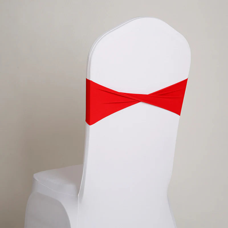 5 Pc Spandex Chair Band Red
