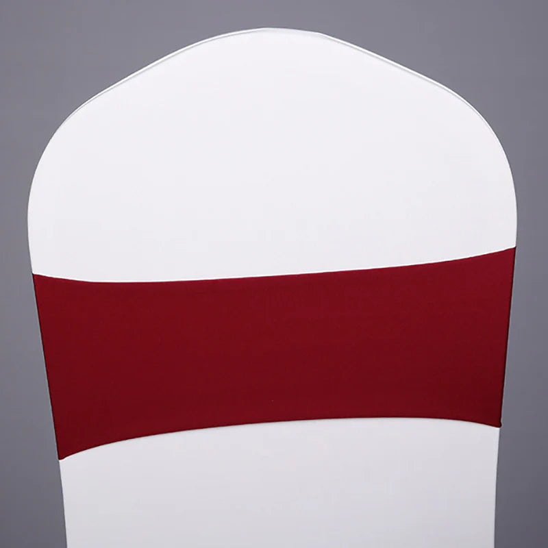 5 Pc Spandex Chair Band Dark Wine Red