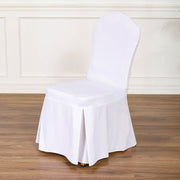 Chair Covers with Skirt Spandex Chair Slip Covers Wedding Long Stretch Protectors Washable for Dining Chairs Hotel and Wedding Ceremony