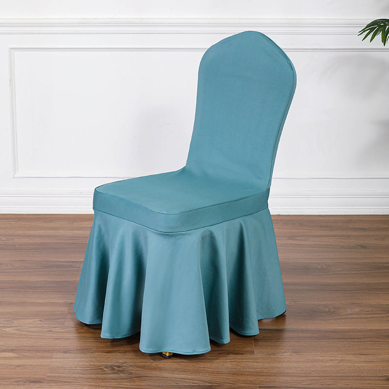Satin Sundress Chair Cover Stone Blue
