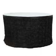 Table skirt with rose flowers 21ft Black
