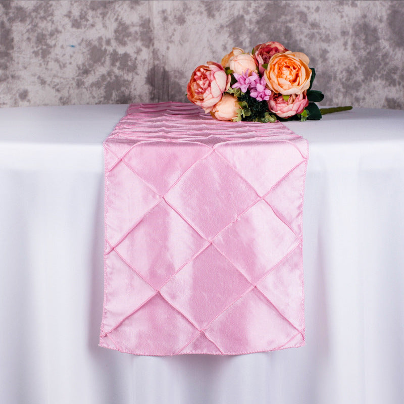 Taffeta Pintuck Table Runner 12"x108" Gold