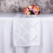 Taffeta Pintuck 108"x12" Table Runner White