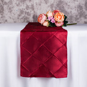 Taffeta Pintuck 108"x12" Table Runner Wine Red