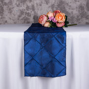 Taffeta Pintuck 108"x12" Table Runner Navy Blue