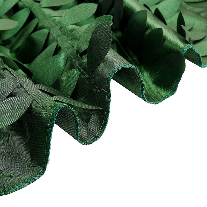3D Leaves Polyester Round Tablecloth 132"
