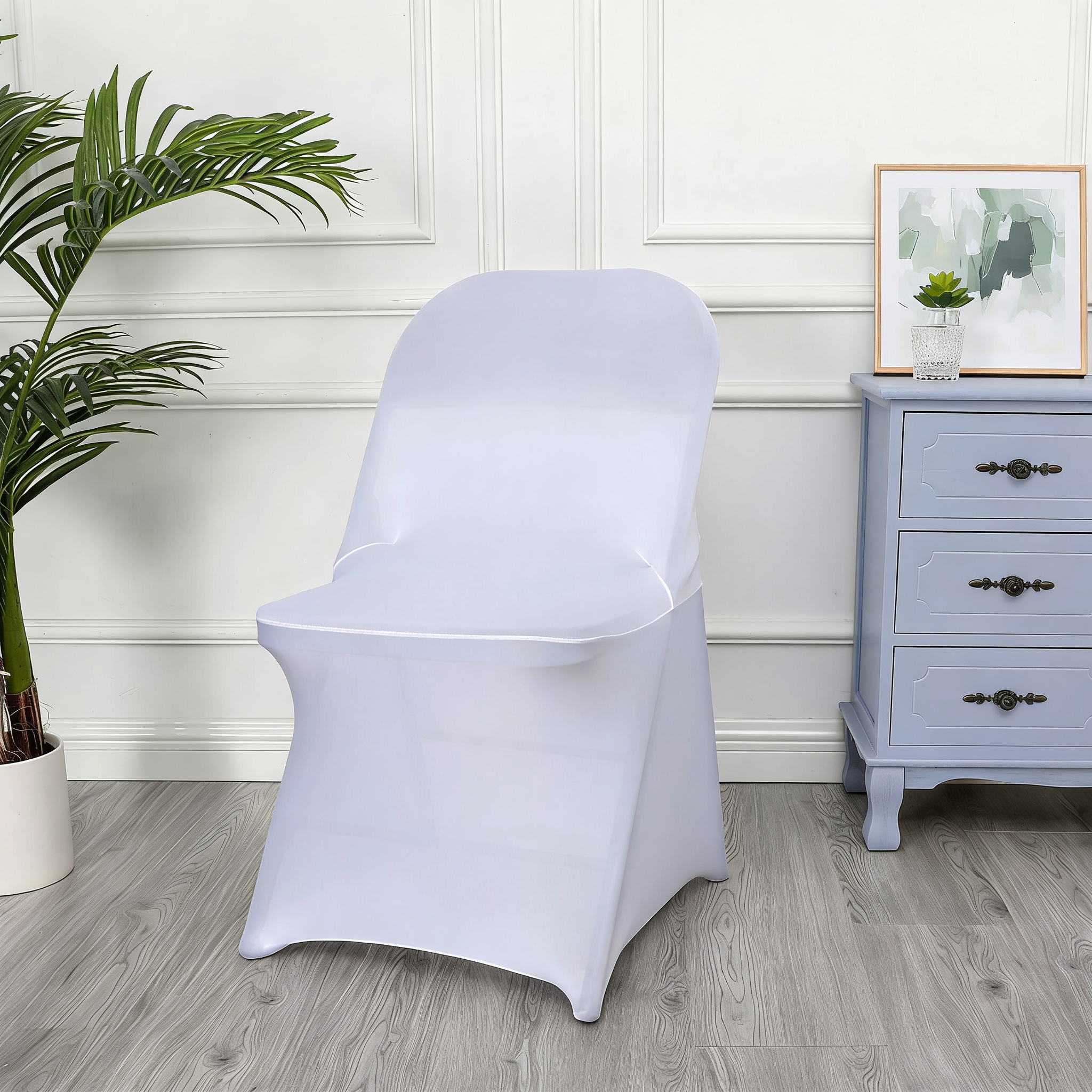 Spandex Stretch Folding Chair Covers for Wedding Party, Washable Dining Seat for Party Celebration Event