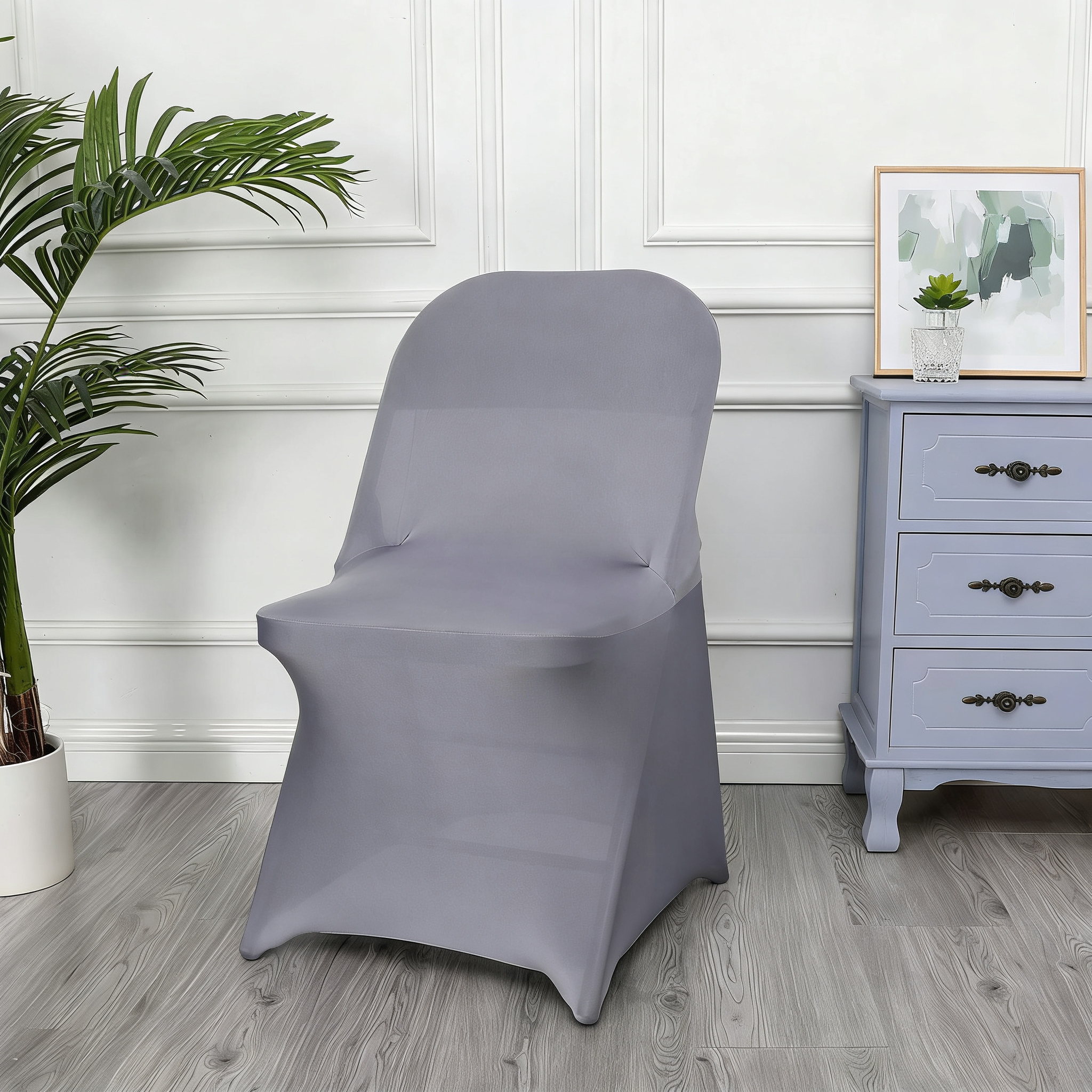 Spandex Stretch Folding Chair Covers for Wedding Party, Washable Dining Seat for Party Celebration Event