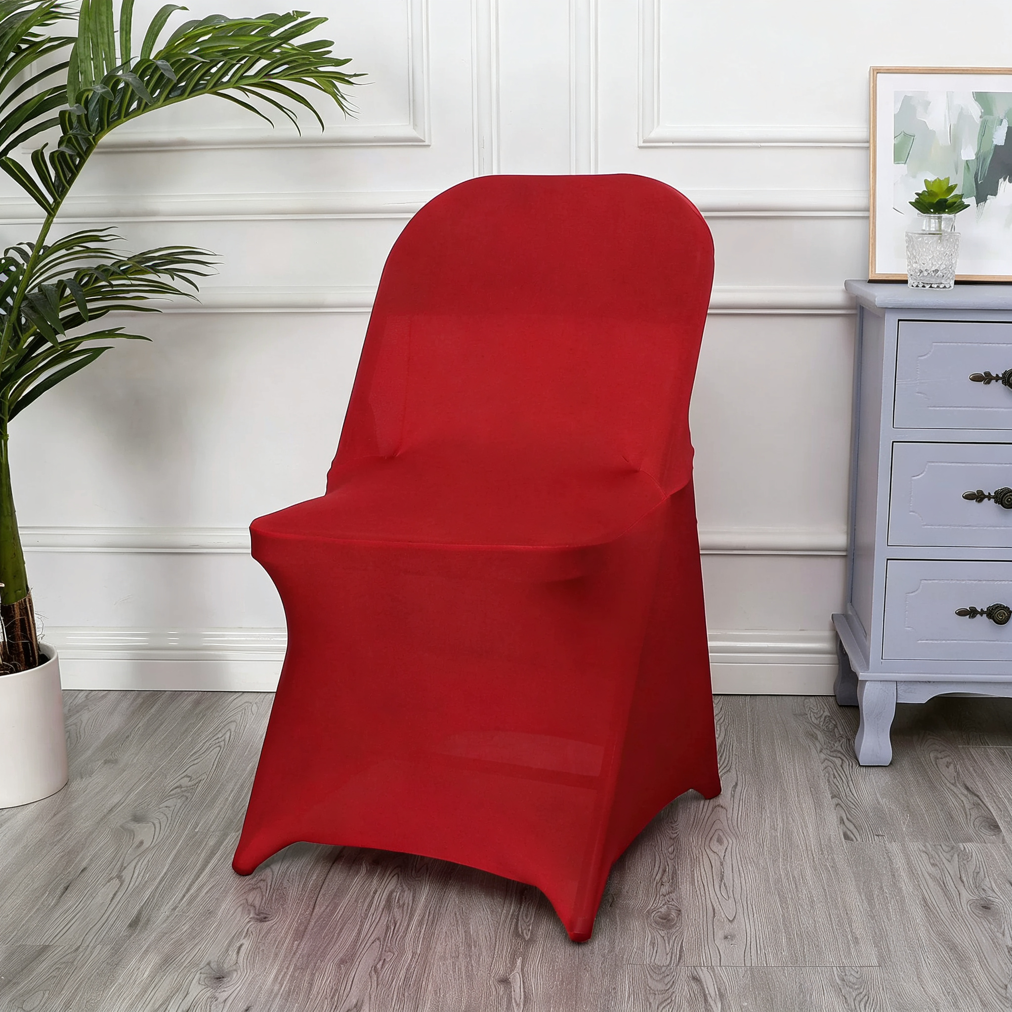 Spandex Stretch Folding Chair Covers for Wedding Party, Washable Dining Seat for Party Celebration Event