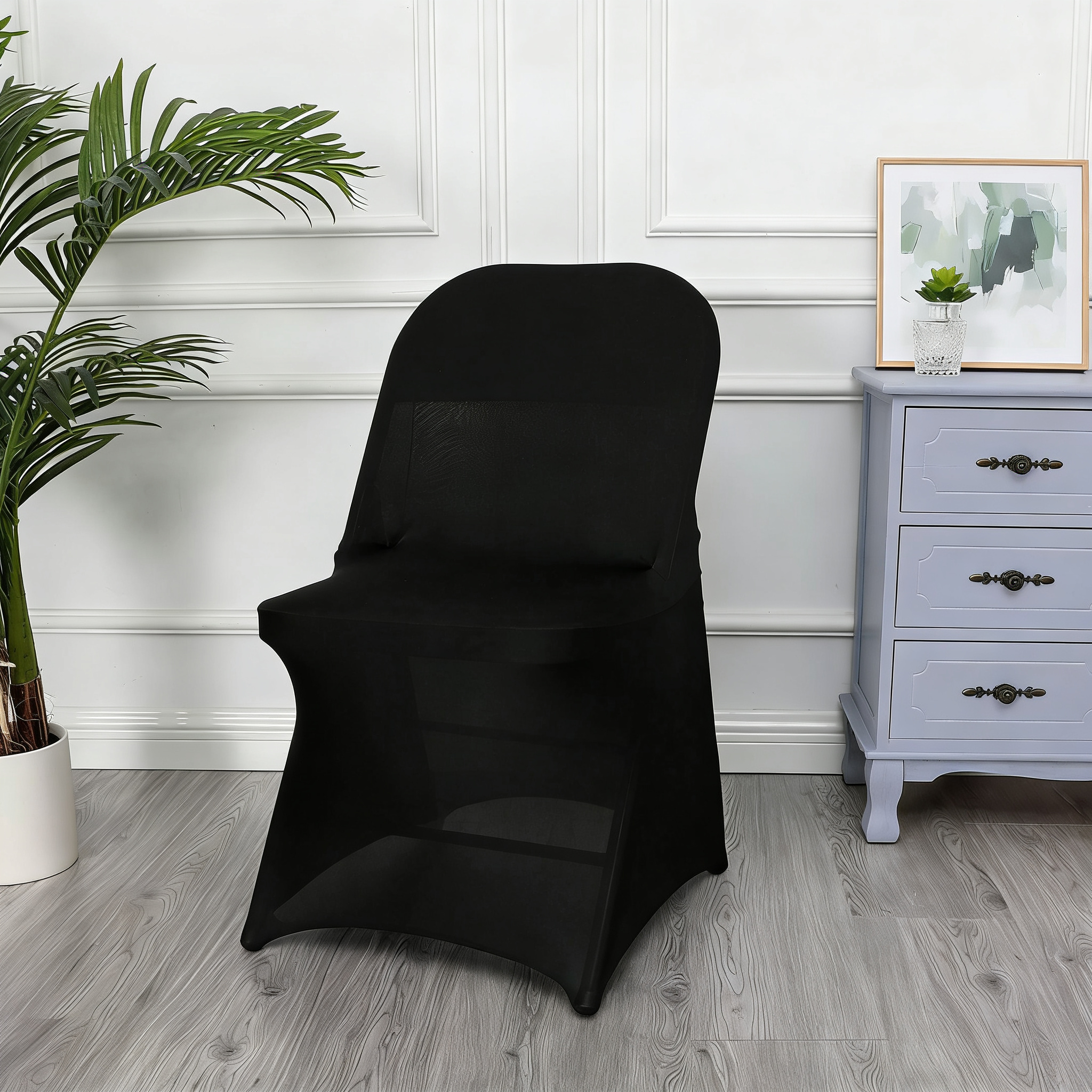 Spandex Stretch Folding Chair Covers for Wedding Party, Washable Dining Seat for Party Celebration Event