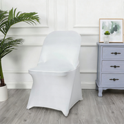 Spandex Stretch Folding Chair Covers for Wedding Party, Washable Dining Seat for Party Celebration Event