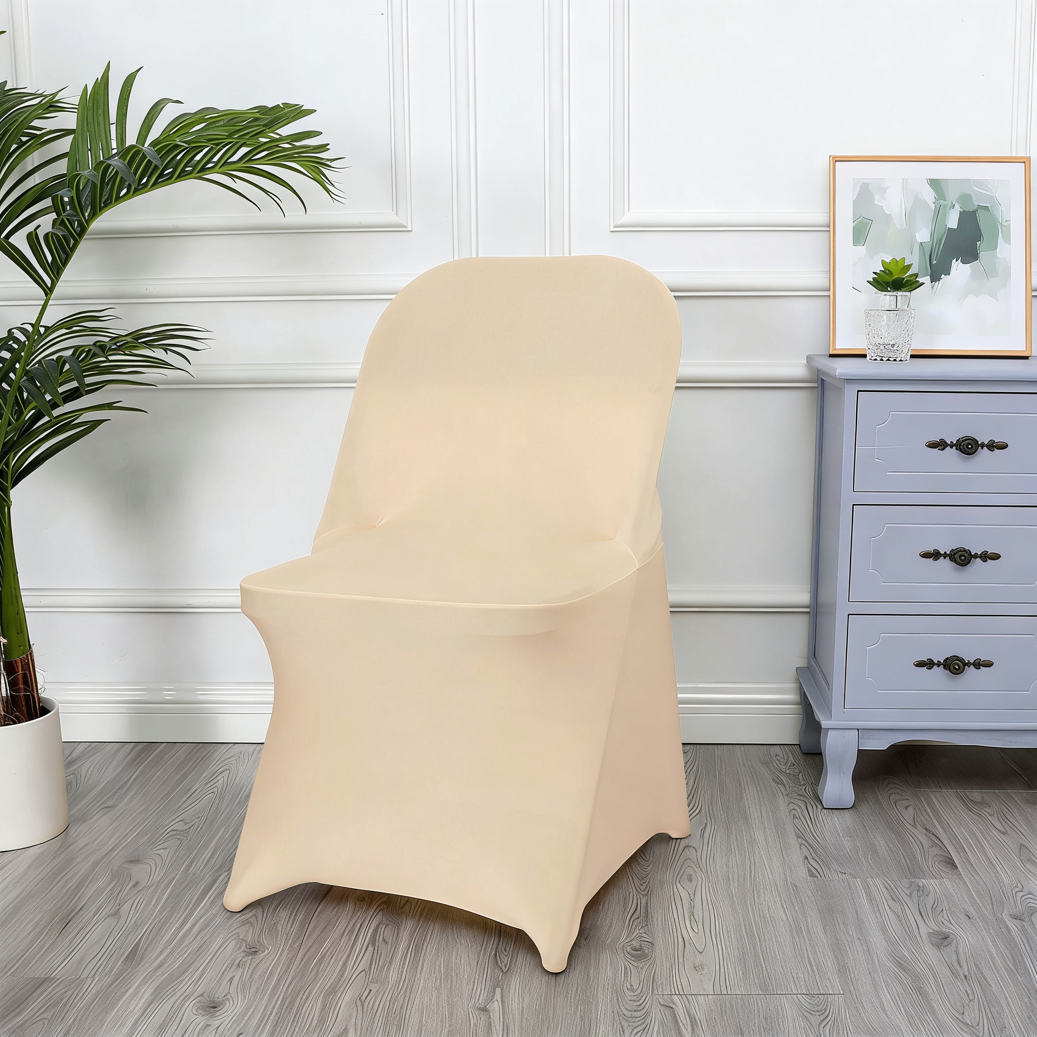 Spandex Stretch Folding Chair Covers for Wedding Party, Washable Dining Seat for Party Celebration Event