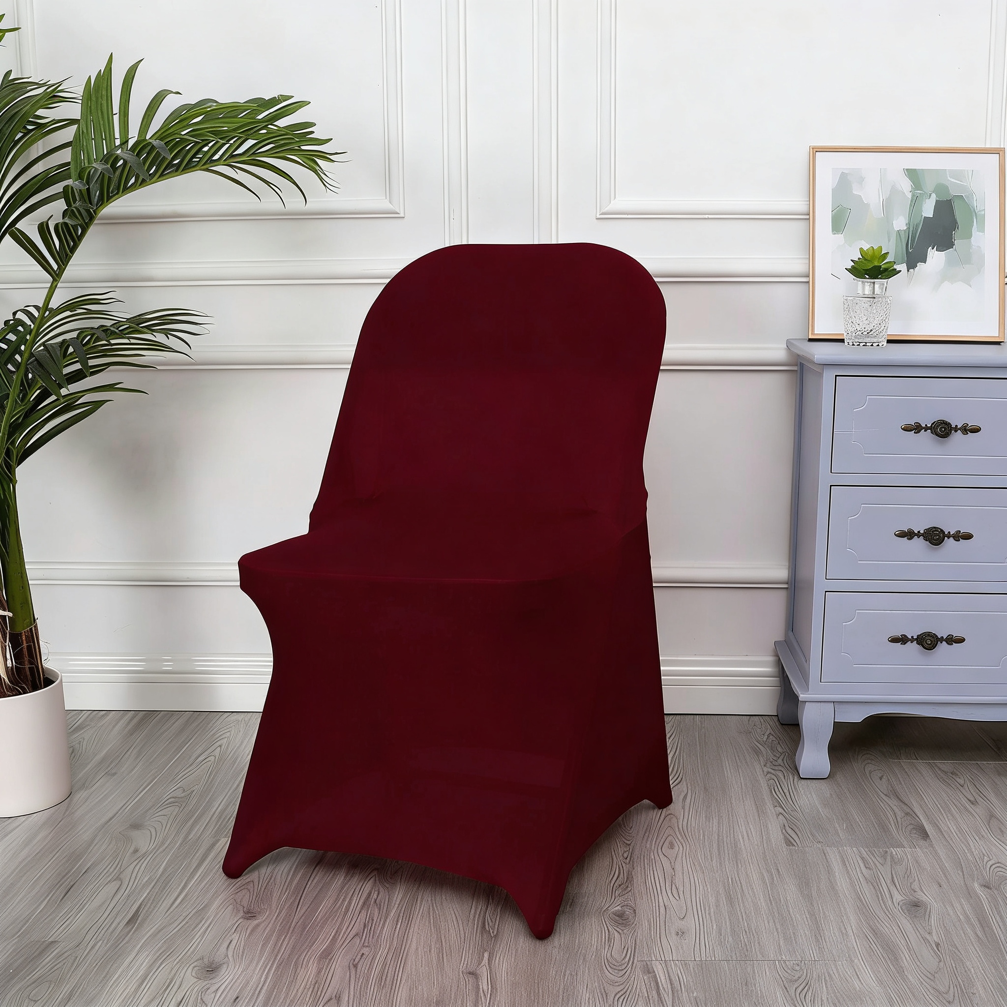 Spandex Stretch Folding Chair Covers for Wedding Party, Washable Dining Seat for Party Celebration Event