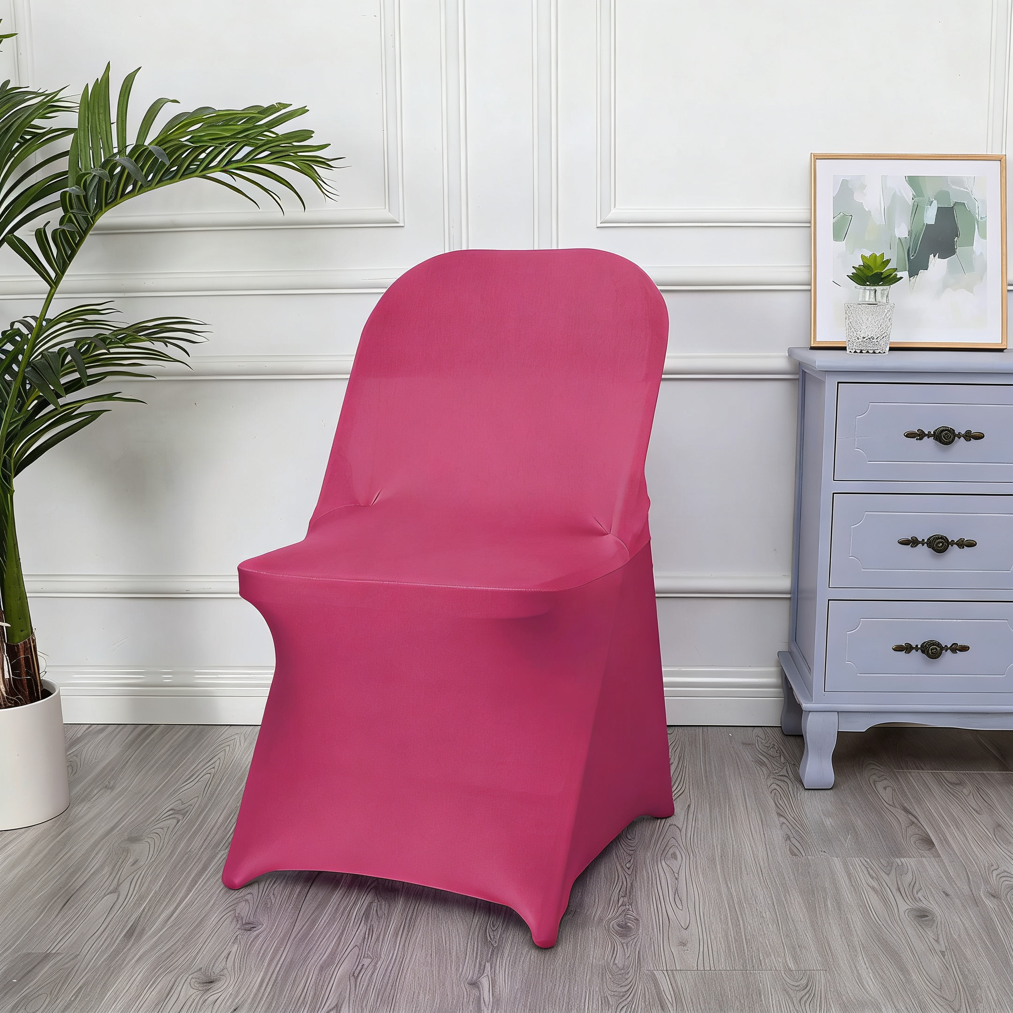 Spandex Stretch Folding Chair Covers for Wedding Party, Washable Dining Seat for Party Celebration Event