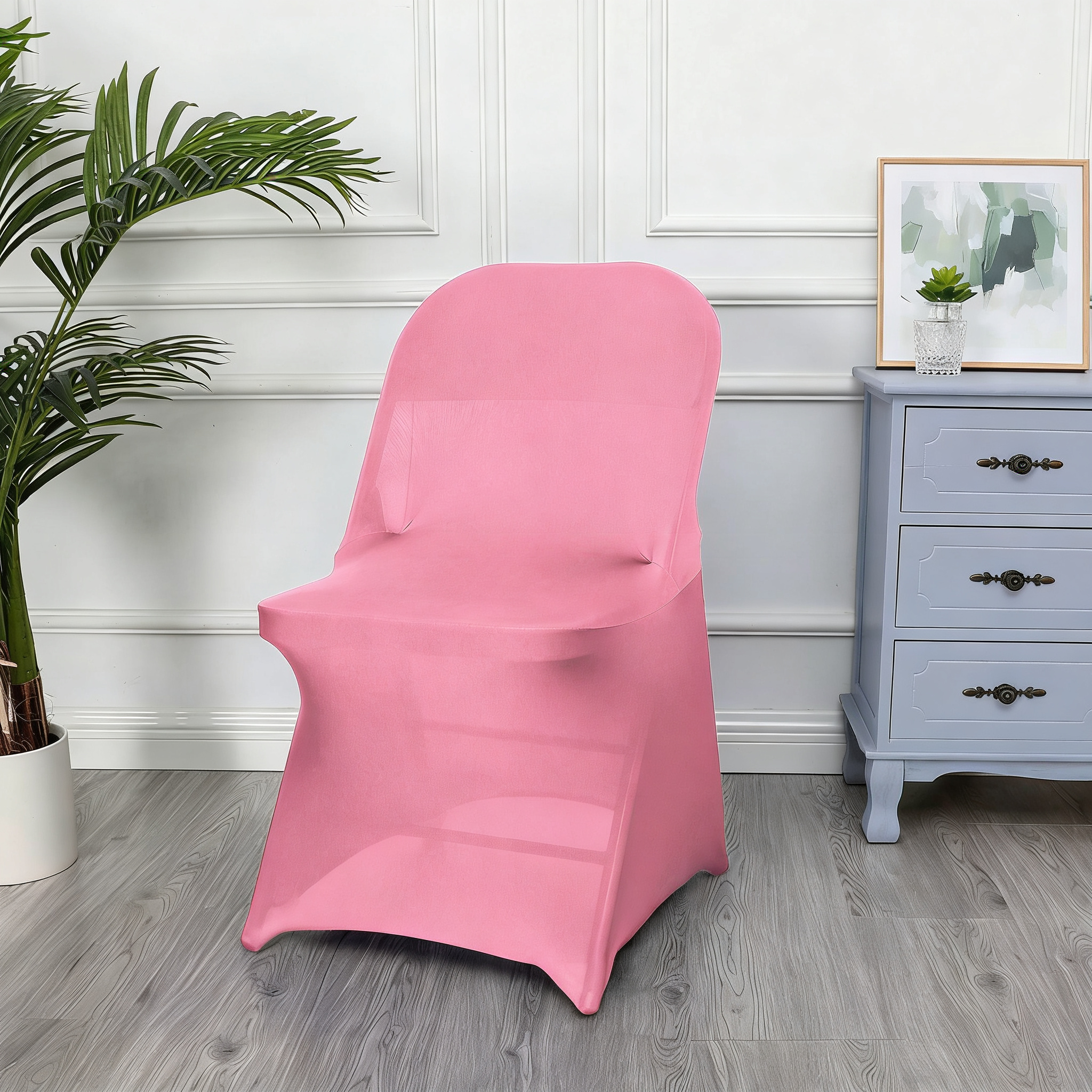 Spandex Stretch Folding Chair Covers for Wedding Party, Washable Dining Seat for Party Celebration Event