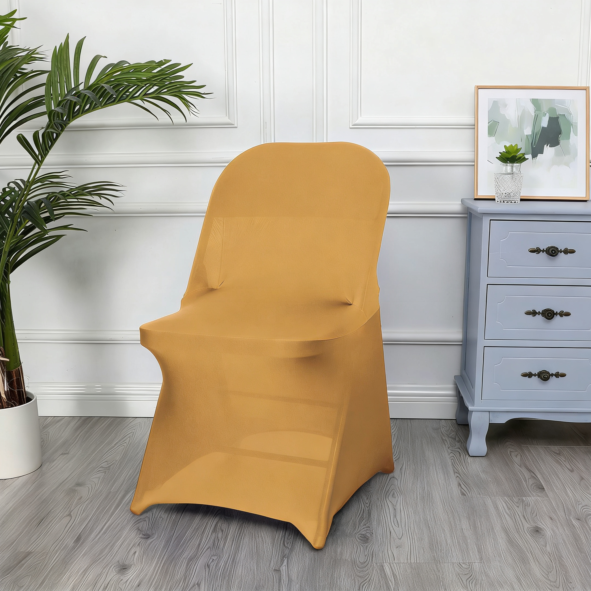 Spandex Stretch Folding Chair Covers for Wedding Party, Washable Dining Seat for Party Celebration Event