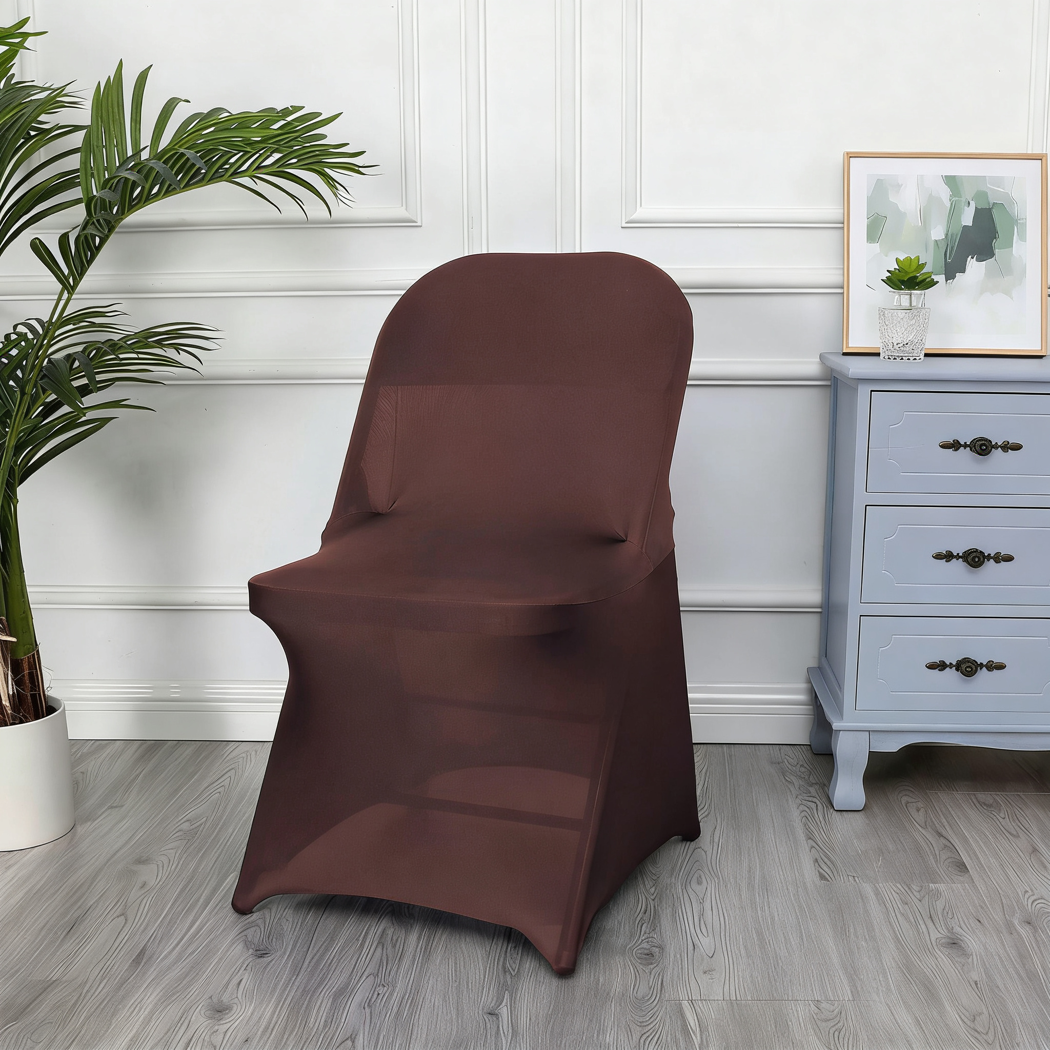 Spandex Stretch Folding Chair Covers for Wedding Party, Washable Dining Seat for Party Celebration Event