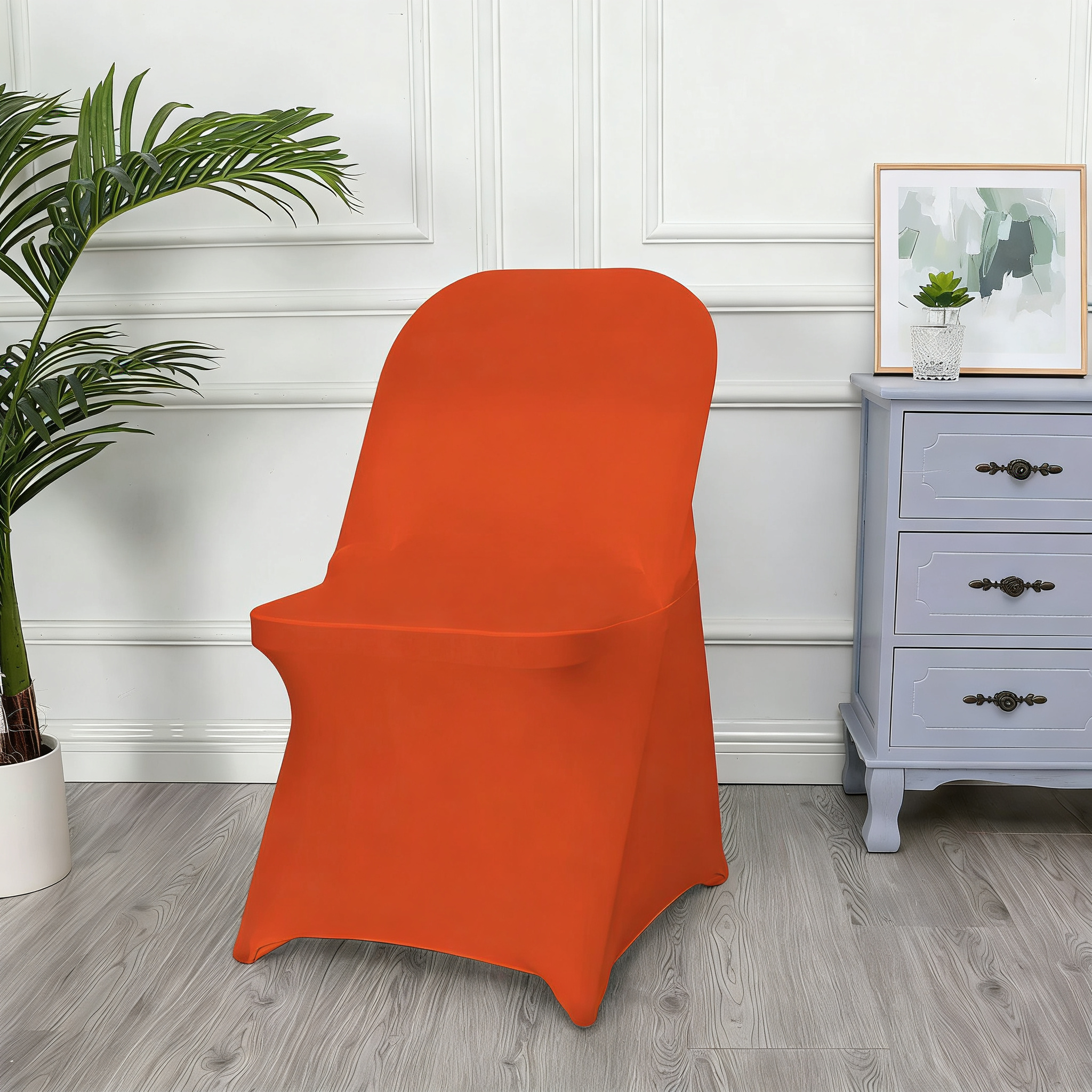 Spandex Stretch Folding Chair Covers for Wedding Party, Washable Dining Seat for Party Celebration Event